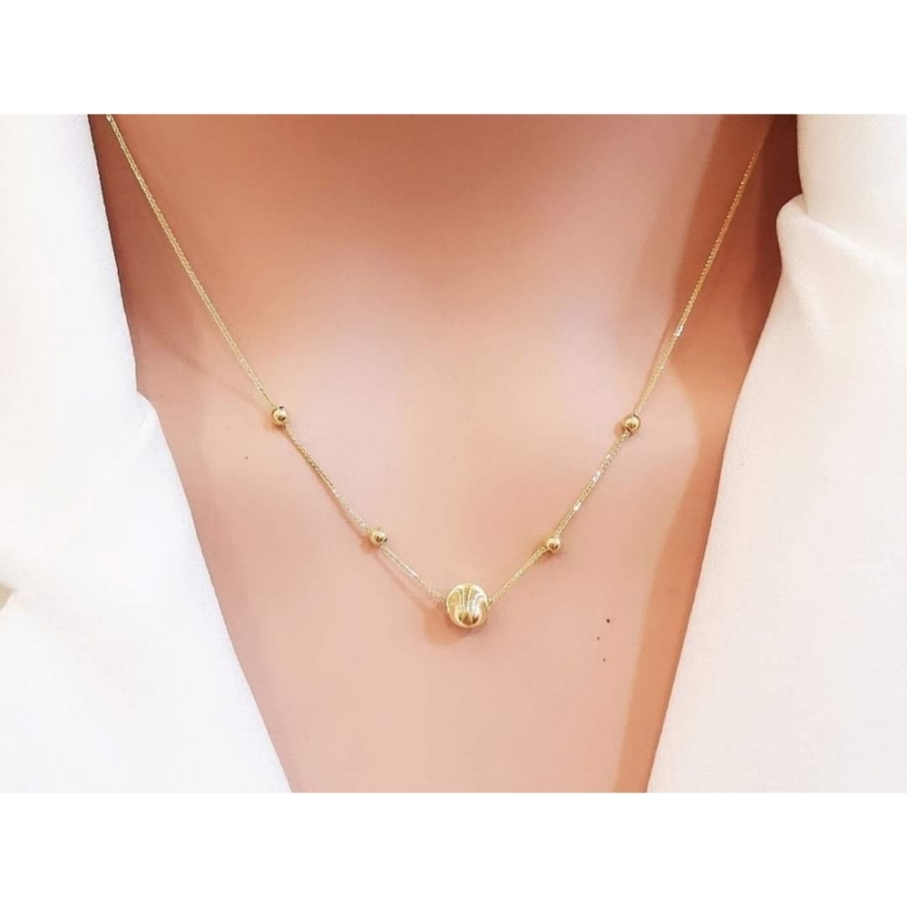Authentic Real 18k Solid Gold Tiger Eye Center Necklace
